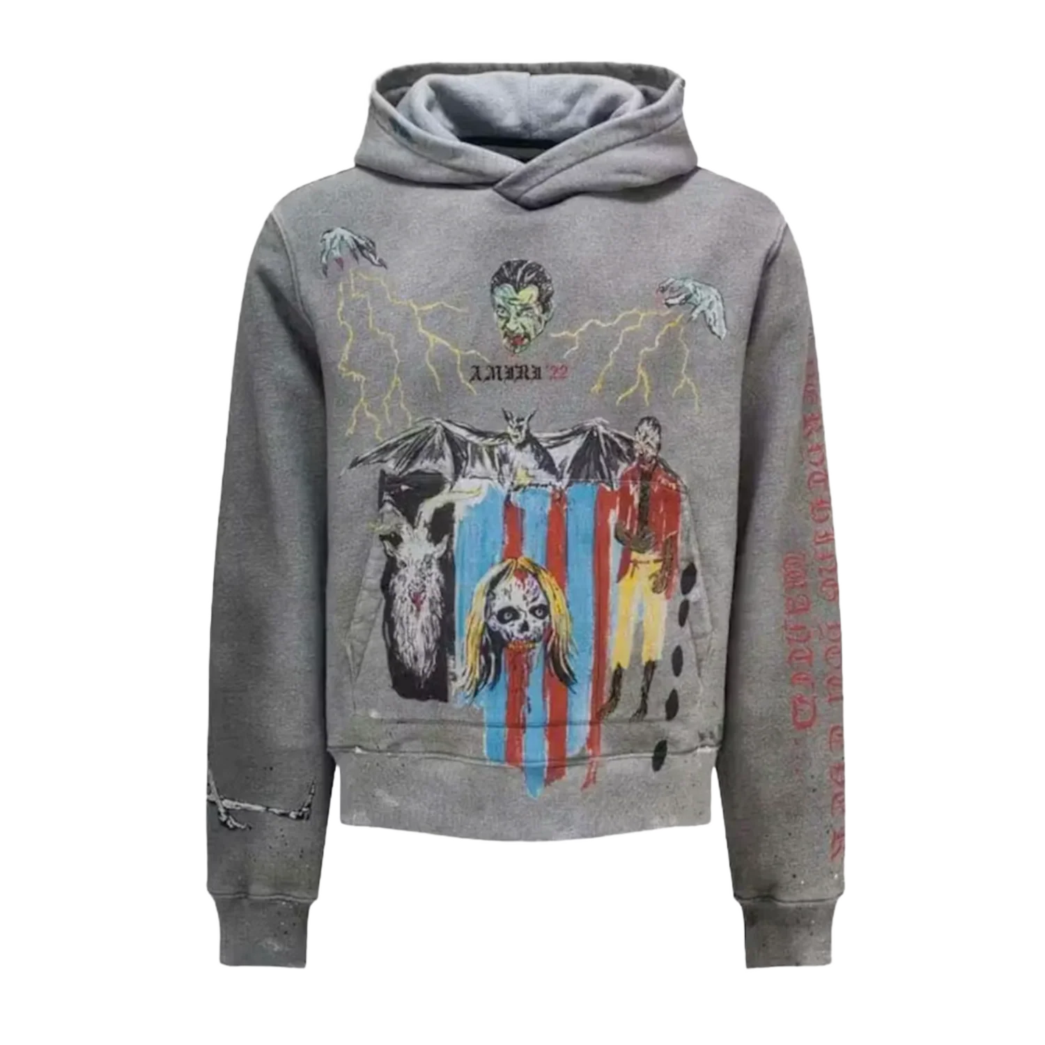 Amiri 'Blood 38 Wes Lang' Grey Hoodie