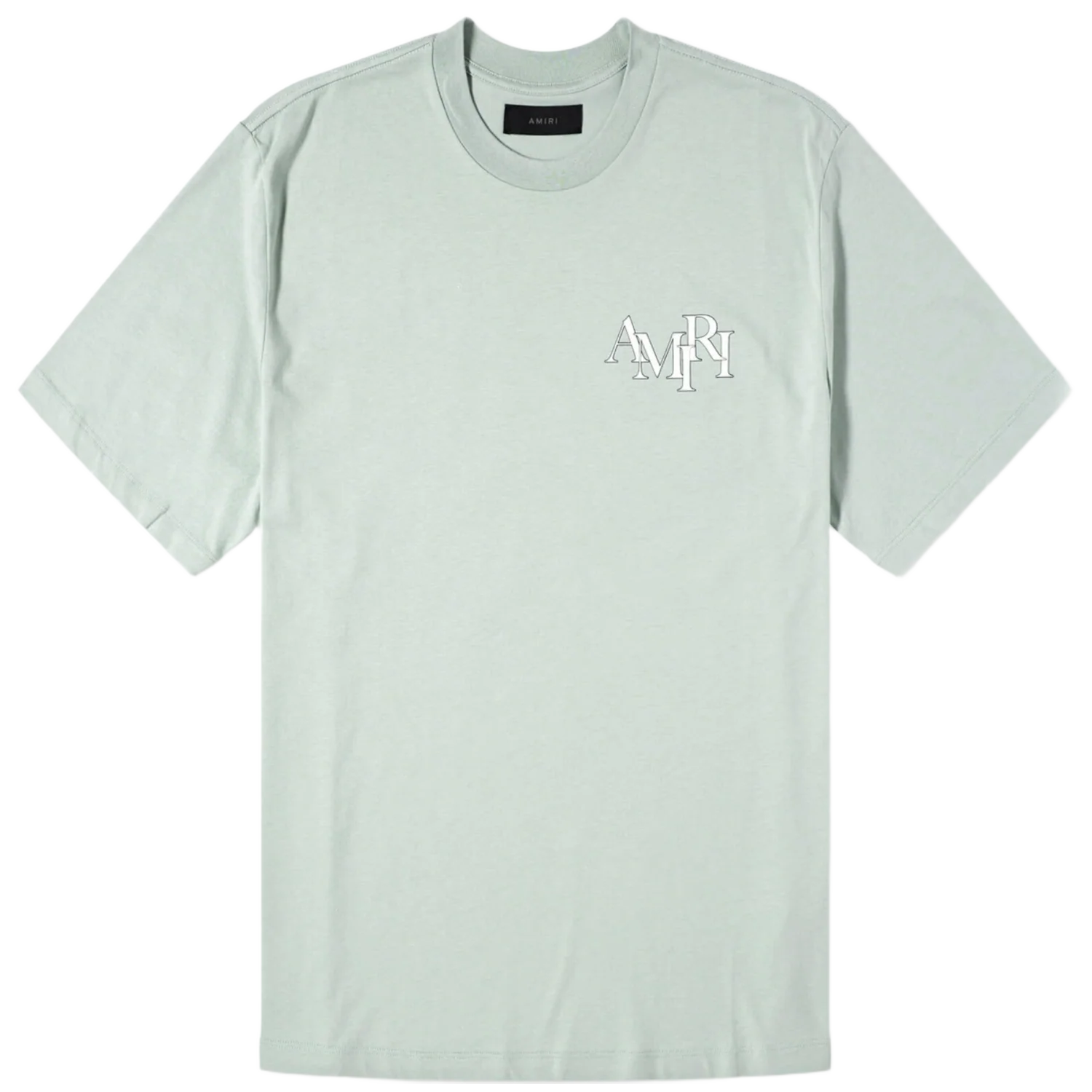 Amiri 'Staggered Logo' Frosty Green Tee