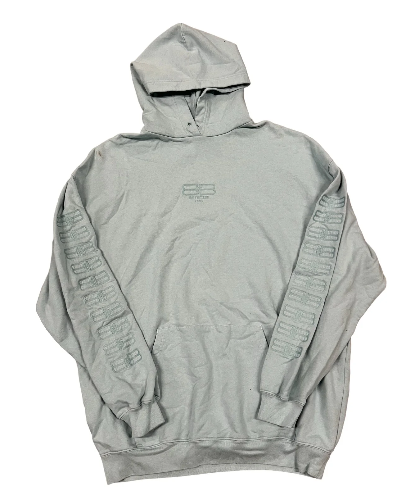 Balenciaga 'BB Logo' Light Blue Oversized Hoodie