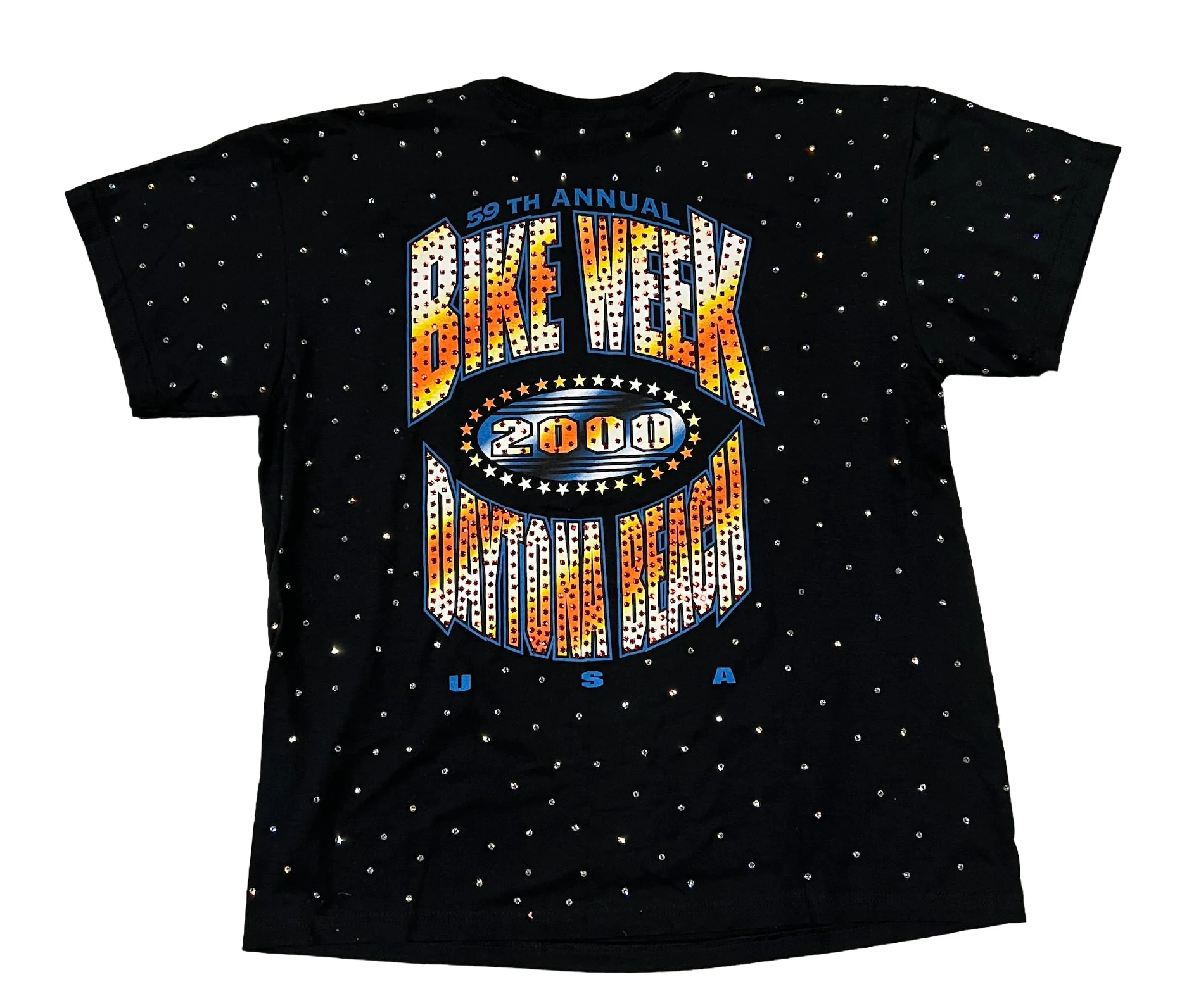 Bike Week 'Daytona Beach' Rhinestone Vintage Tee - Image 2