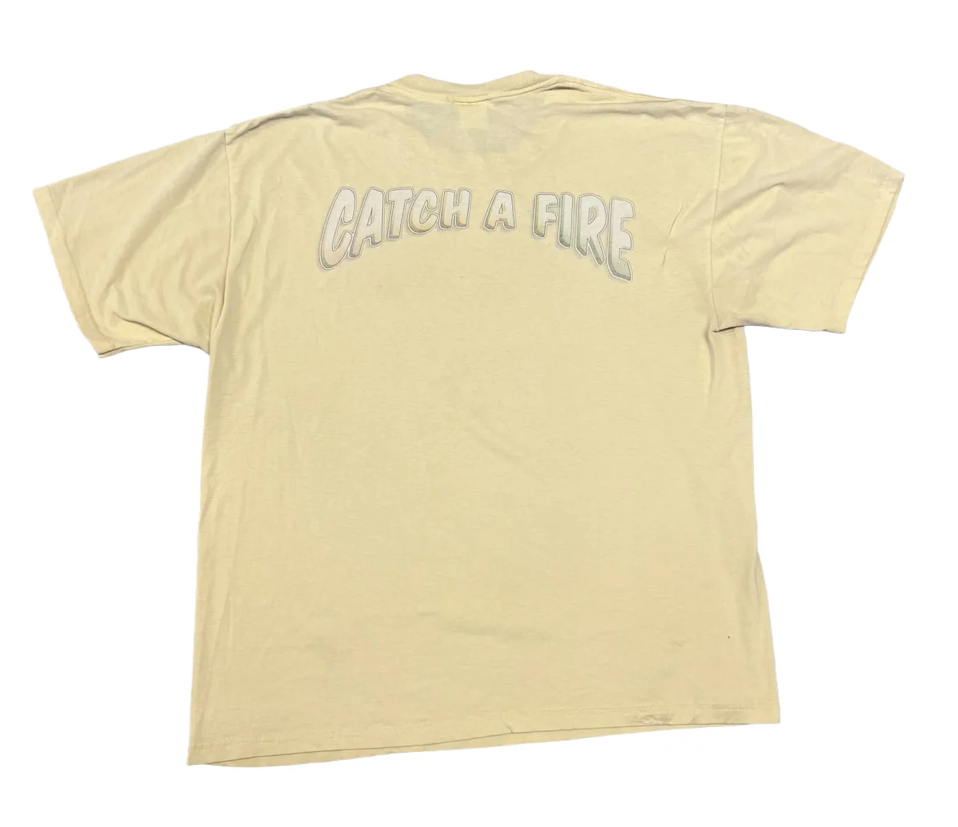 Bob Marley 'Catch Fire' Yellow Vintage Tee - Image 2