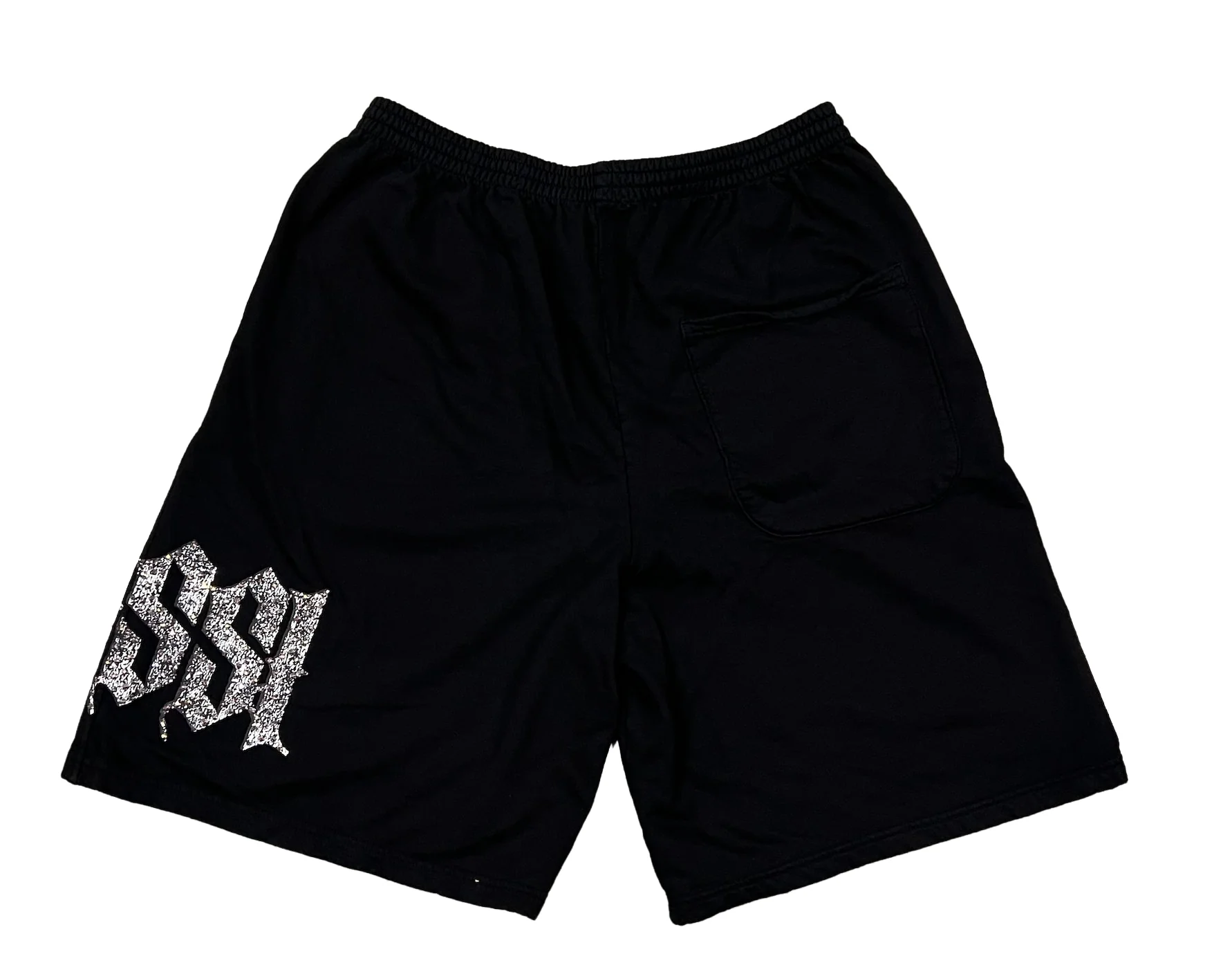 Bossi 'Black and White' Rhinestone Sweat Shorts - Image 2