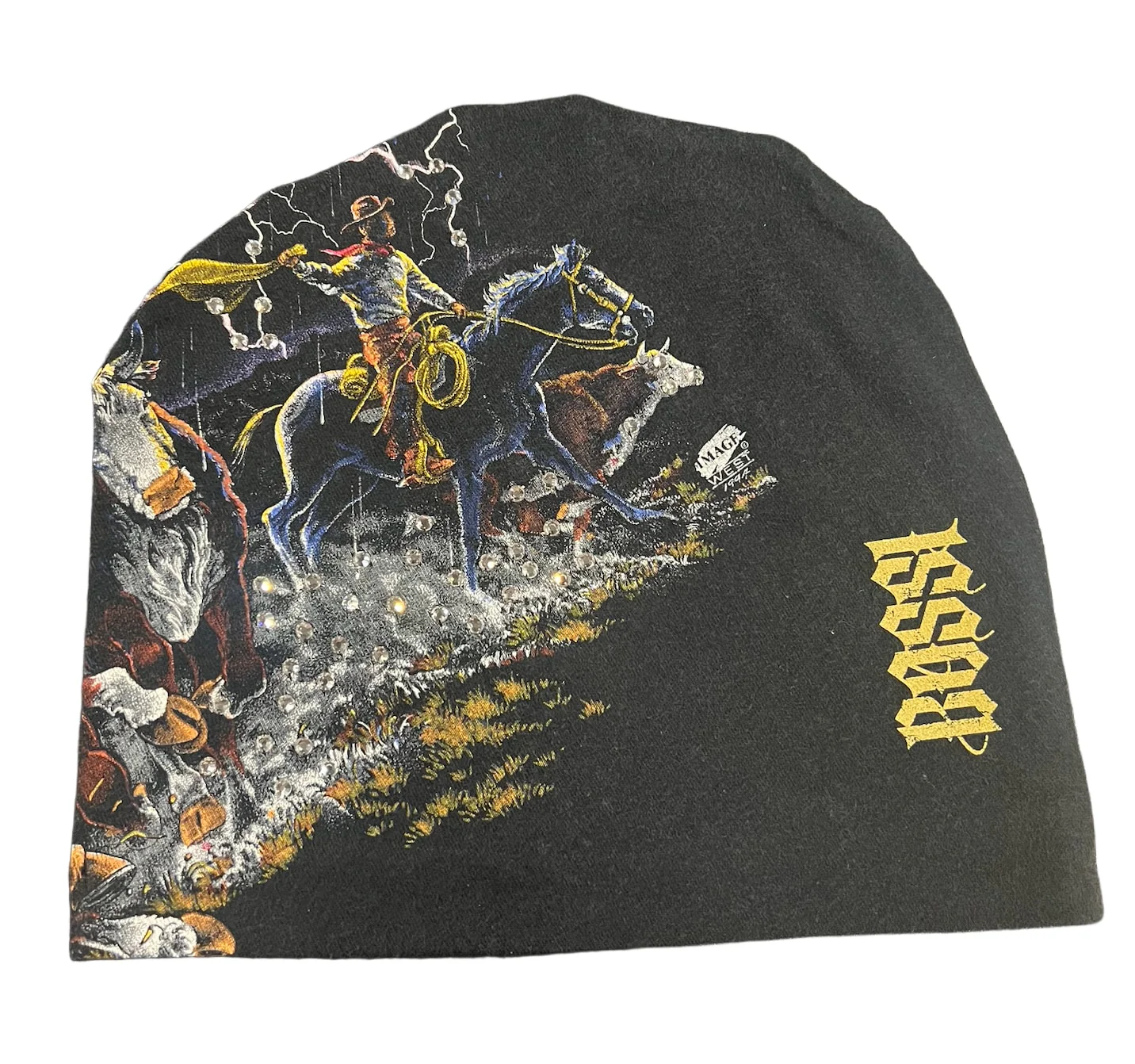 Bossi 'Cowboy Lightning' Rhinestone Vintage Beanie - Image 2