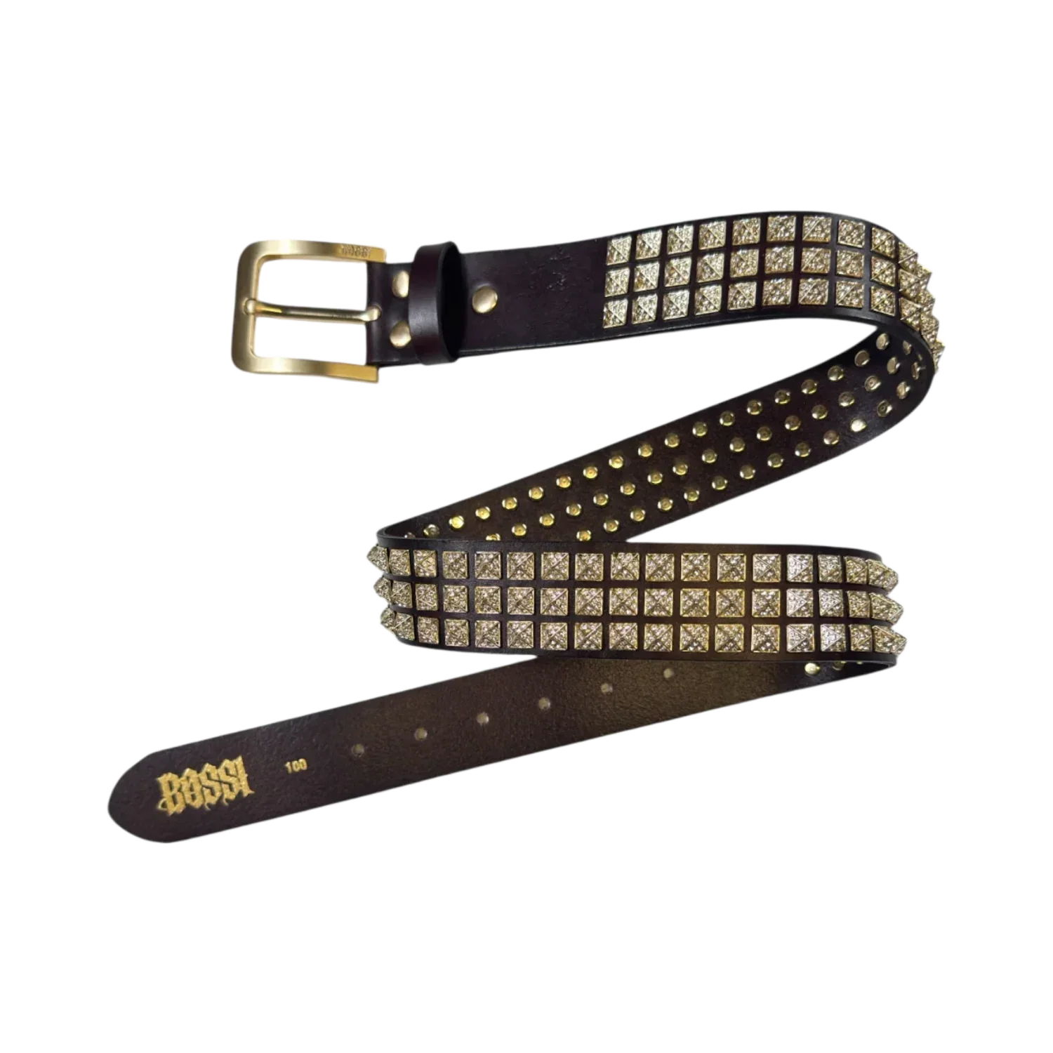 Bossi 'Gold on Brown' Studded Belt