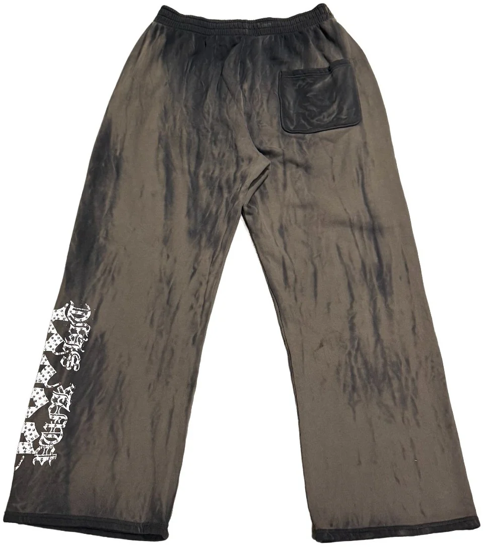 Bossi 'White Heavy Metal' Brown Rhinestone Sweatpants - Image 2