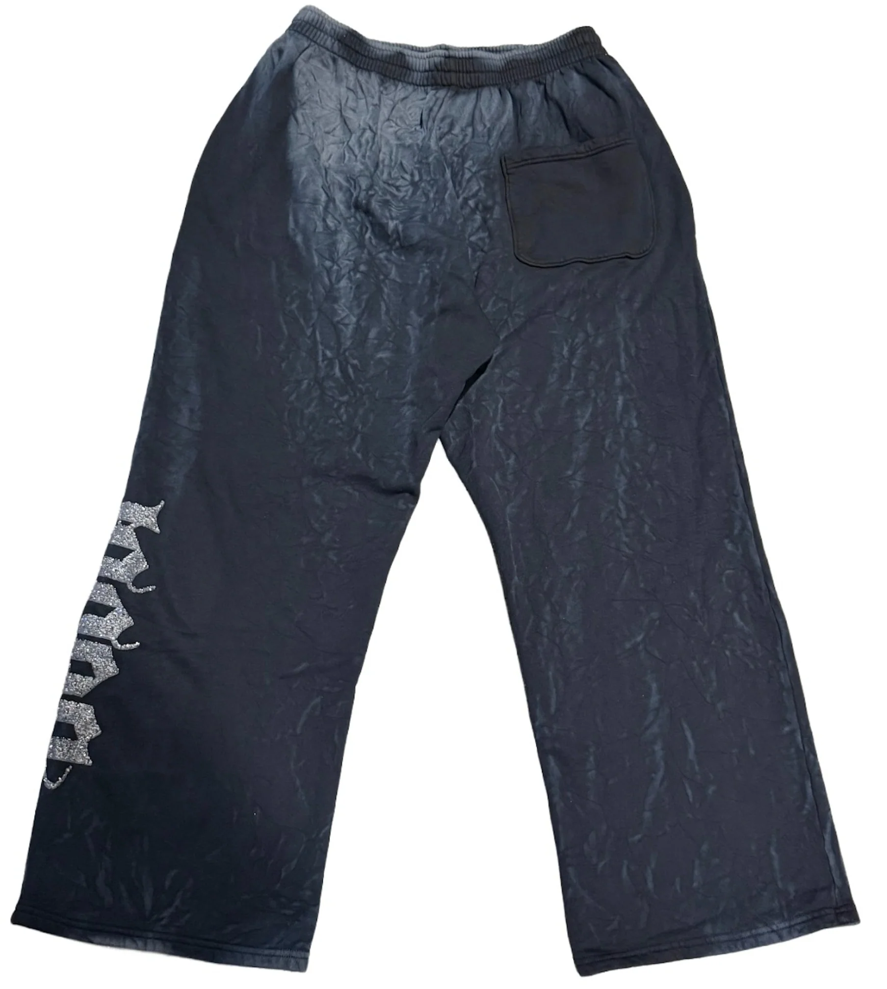 Bossi 'Silver Flame' Washed Black Rhinestone Sweatpants - Image 2