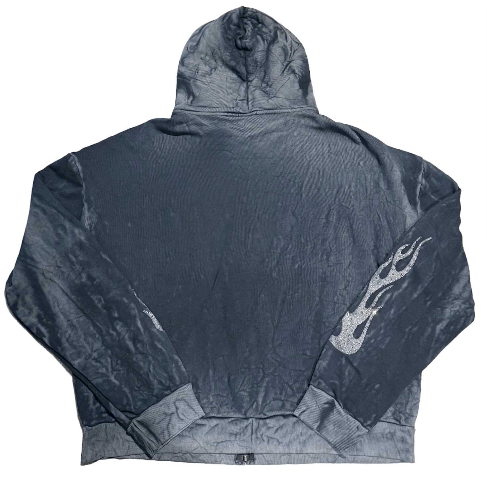 Bossi 'Silver Flame' Washed Black Rhinestone Zip-Up - Image 2