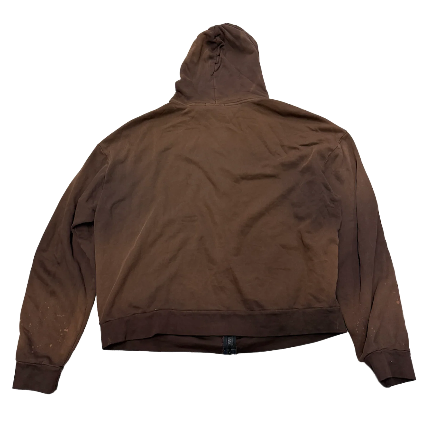 Bossi' Skull & Bones' Washed Brown Zip Up Hoodie - Image 2