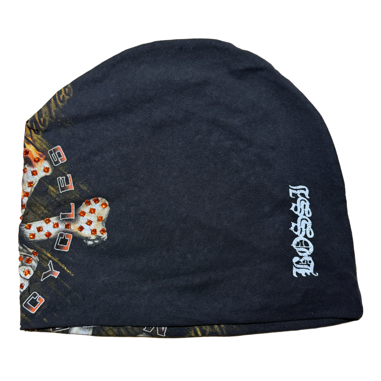Bossi 'Skull On Fire' Rhinestone Beanie - Image 2