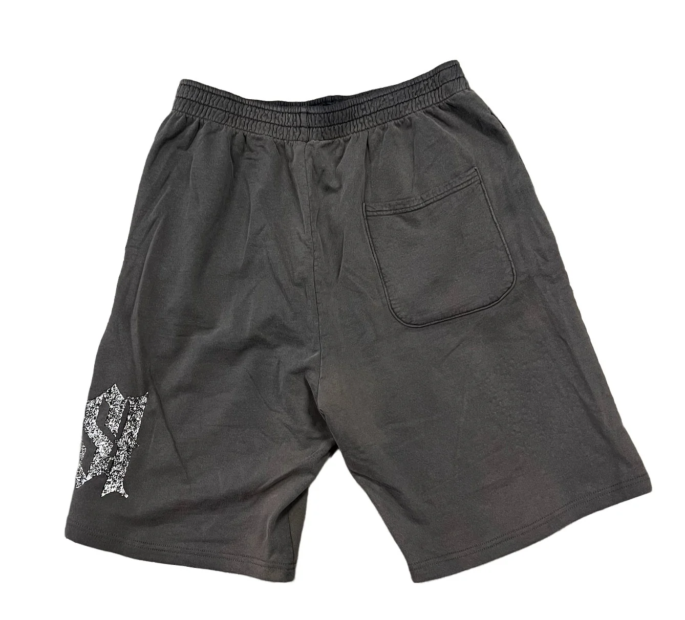 Bossi 'Washed Grey and White' Rhinestone Sweat Shorts - Image 2