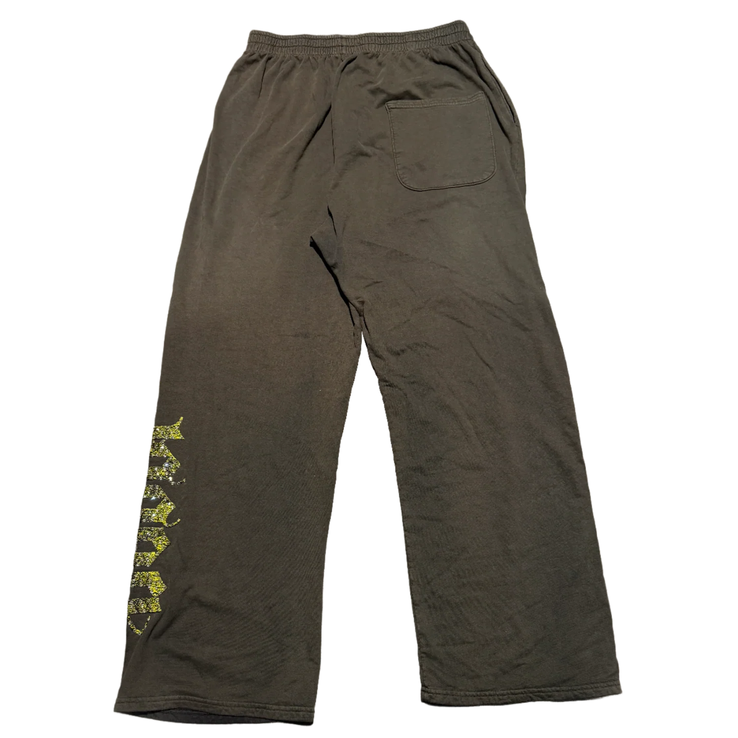 Bossi 'Yellow Flames' Vintage Grey Sweatpants - Image 2
