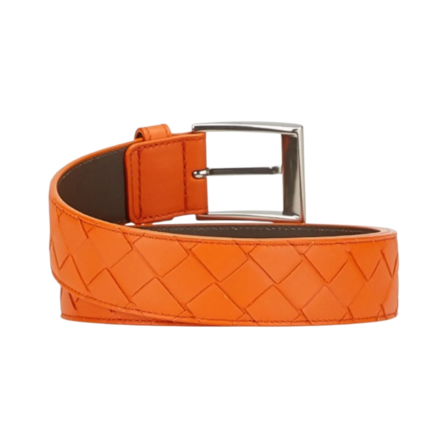 Bottega Veneta 'Intrecciato Orange' Leather Belt - Image 2