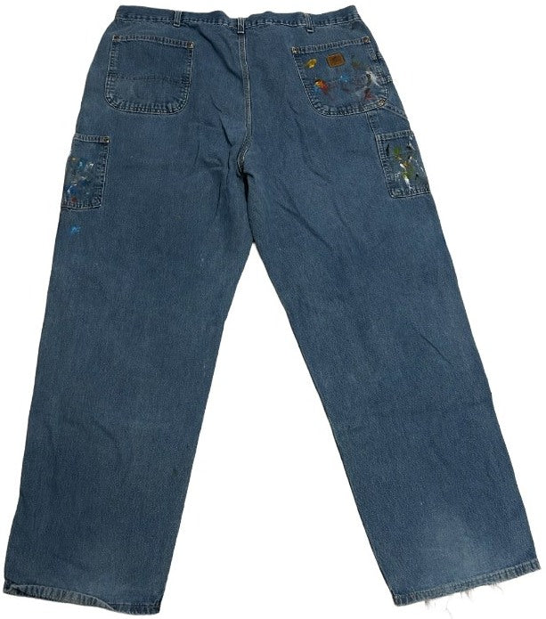 Carhartt 'Painted Denim' Double Knee Vintage Work Pants - Image 2