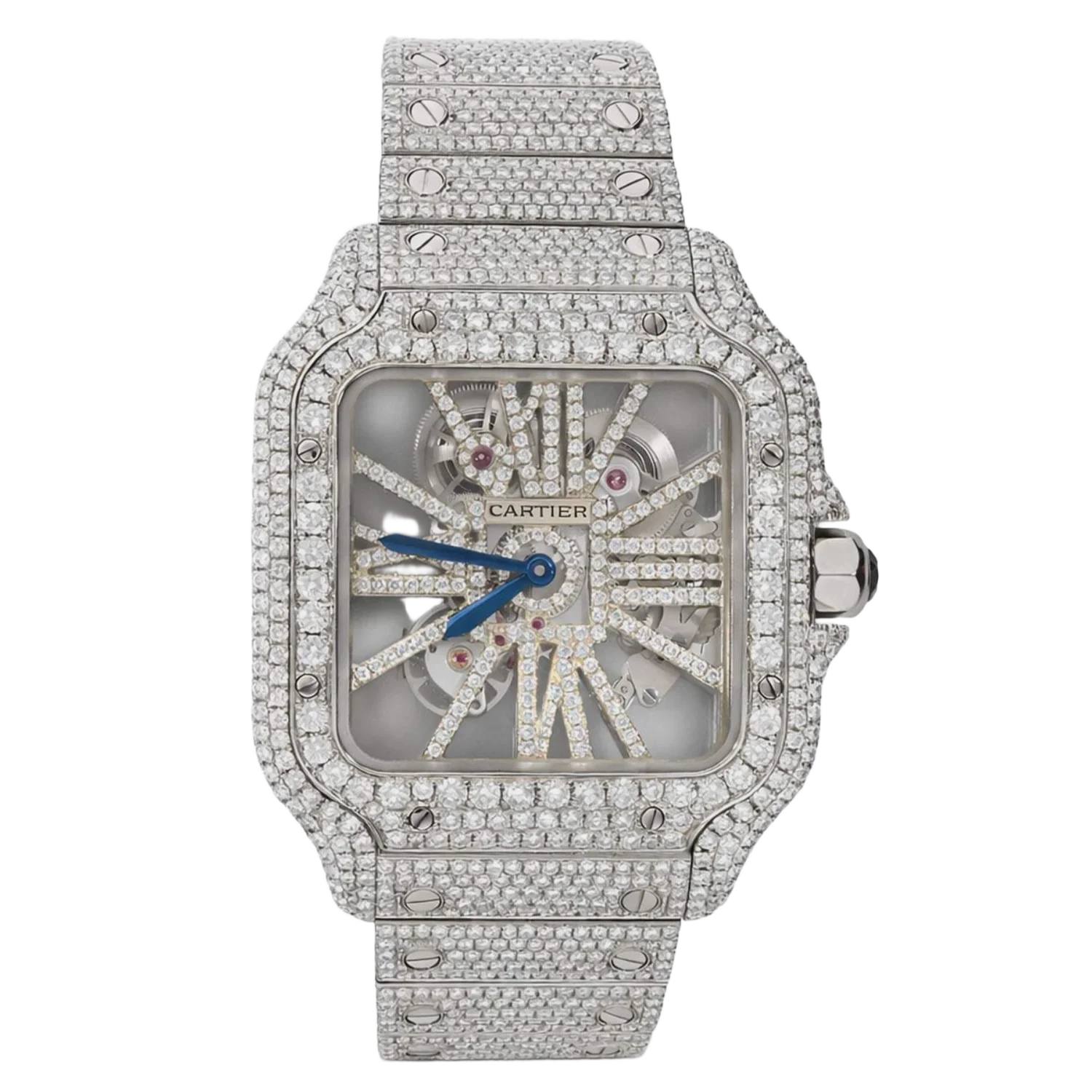 Cartier Santos de Cartier 'Skeleton' 40 Fully Iced 2021 WHSA0015