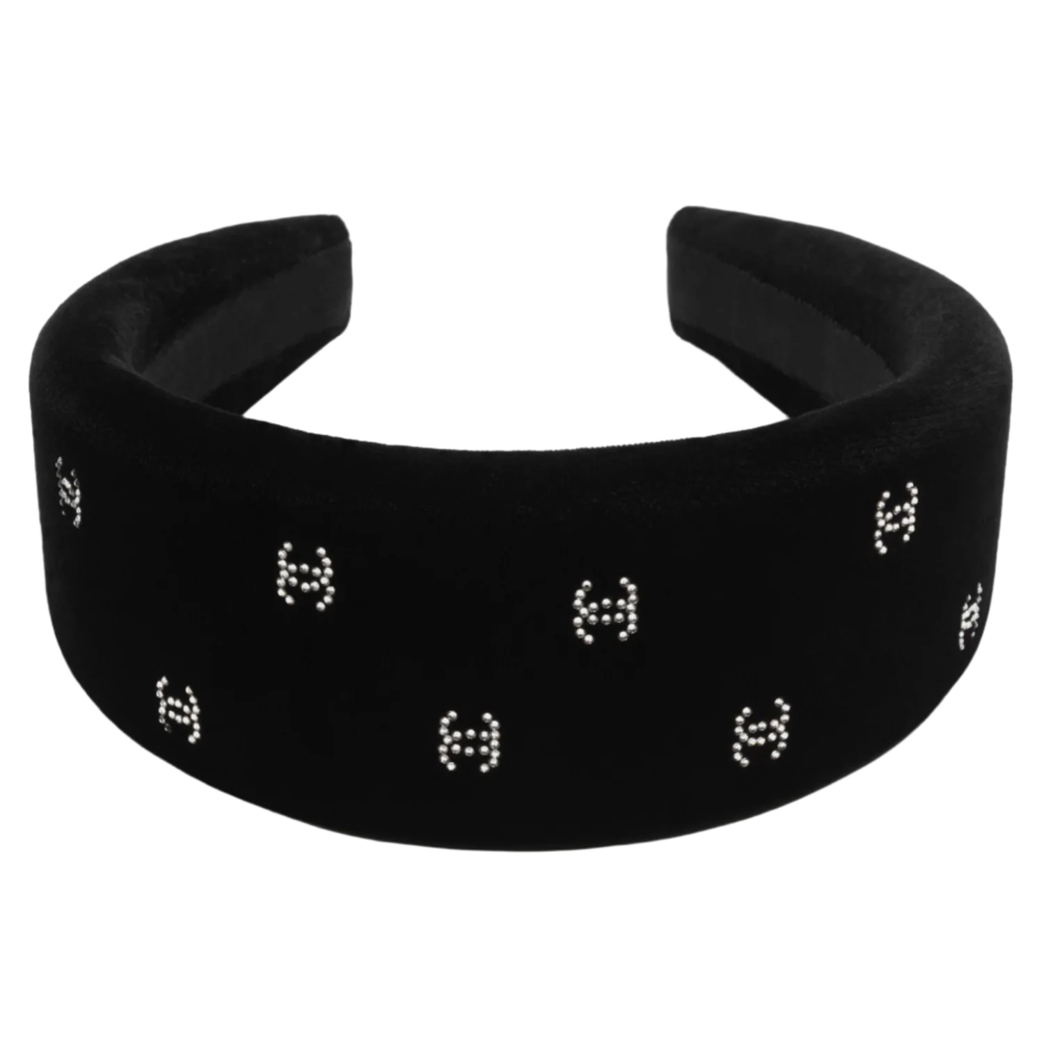Chanel 26C 'Crystal CC' Black Velvet Headband