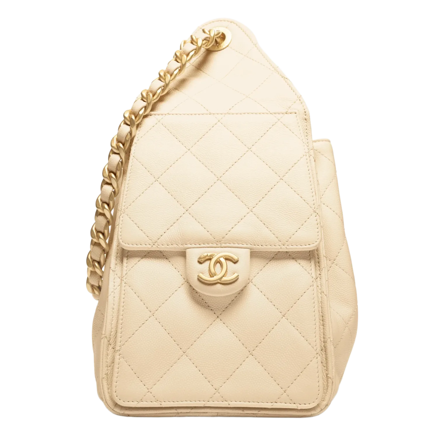 Chanel 'Beige' 25 Small Handbag Grained Calfskin & Gold-Tone Metal - Image 2