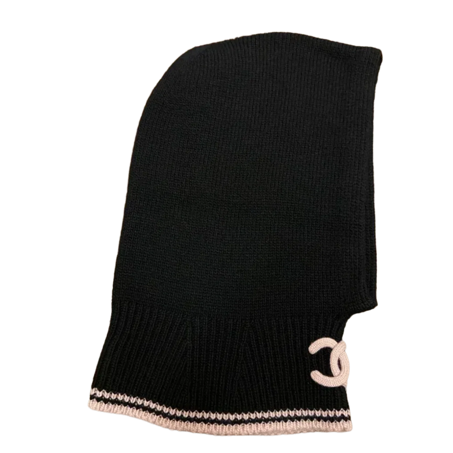 Chanel Black/Pink Cashmere & Silk CC Balaclava - Image 2