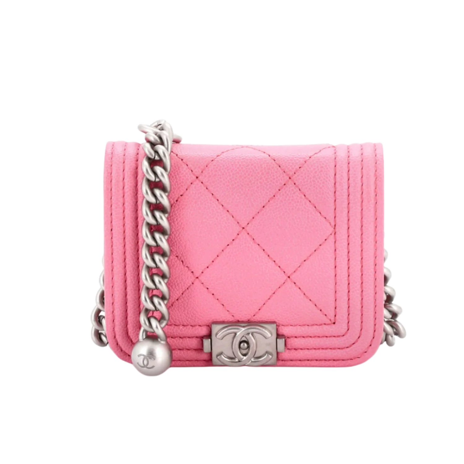 Chanel 'Boy Flap Chain' Light Pink Belt Bag Quilted Caviar