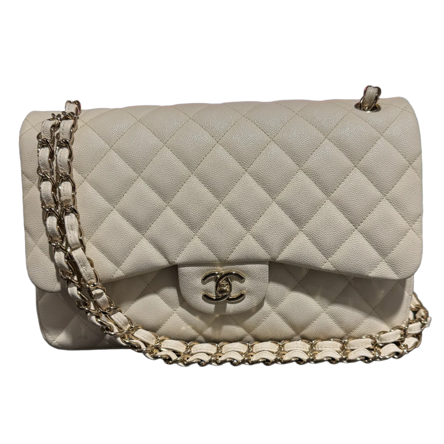 Chanel Classic Jumbo Cream Double Flap Bag