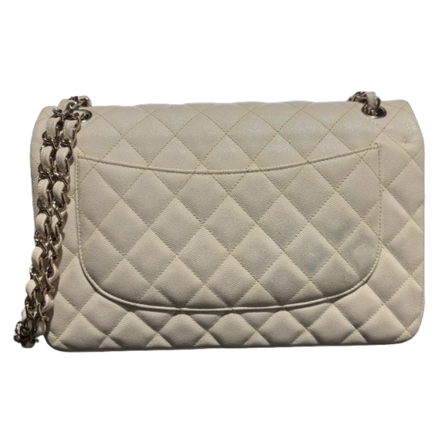 Chanel Classic Jumbo Cream Double Flap Bag - Image 2