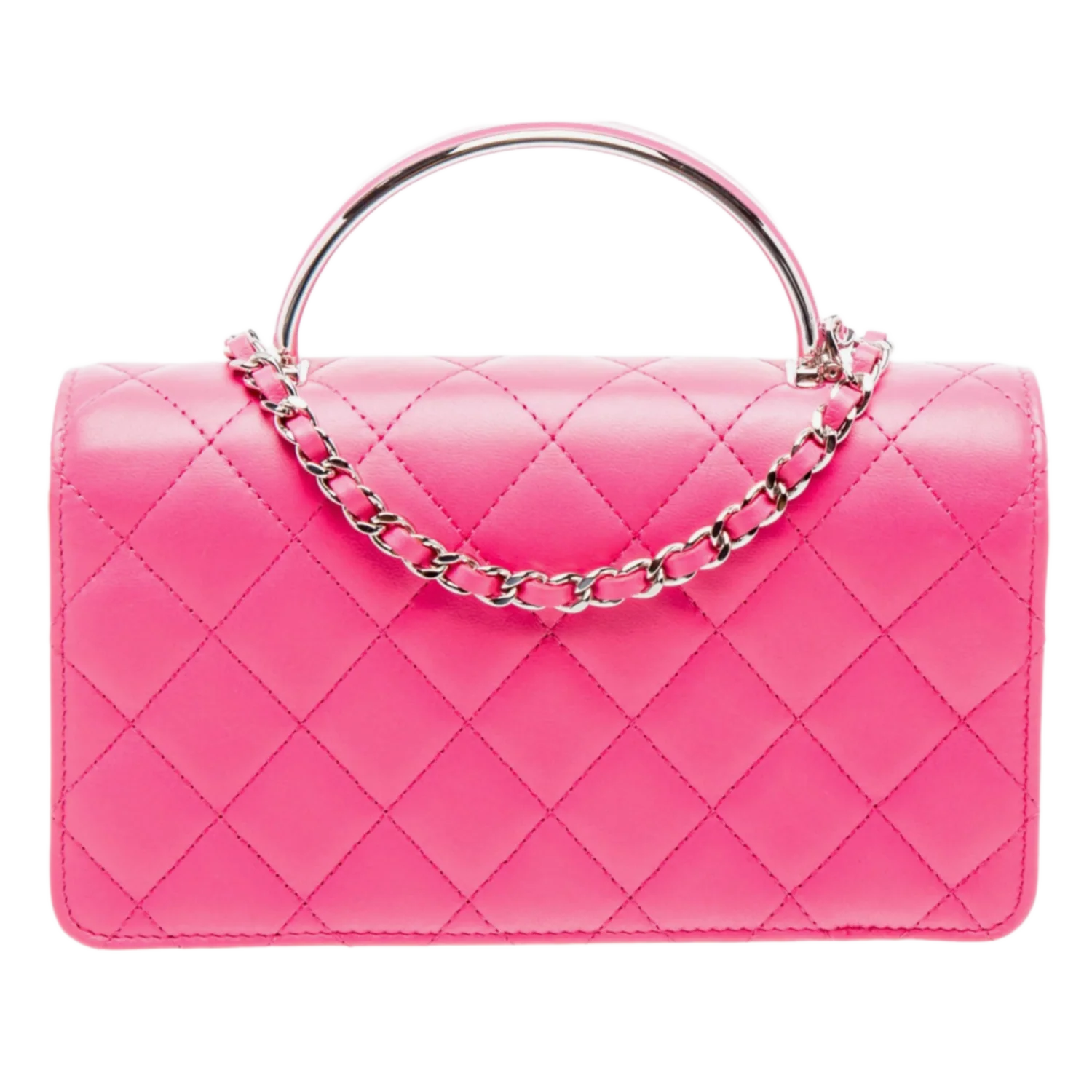 Chanel 'Fuchsia' Enamel Metal Handle Bag - Image 2