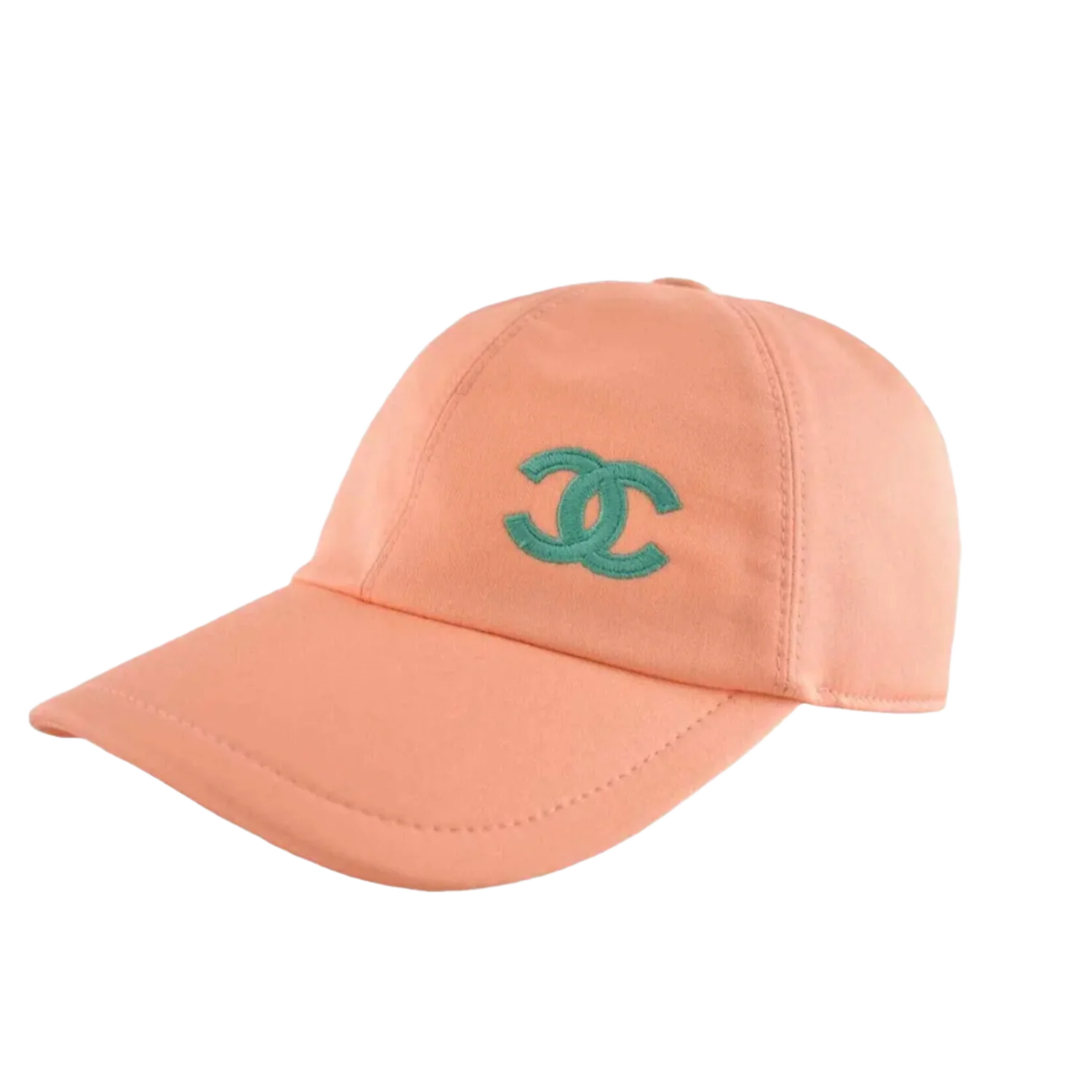 Chanel 'Orange & Turqoise' CC Logo Baseball Cap