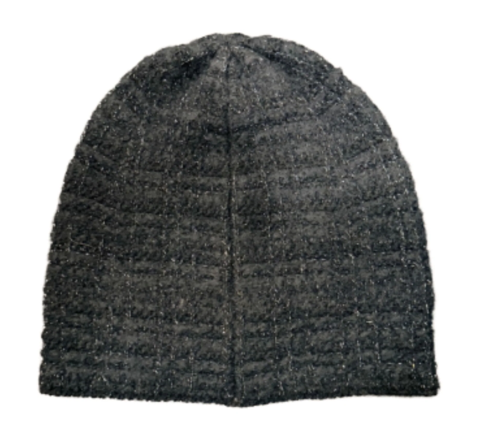 Chanel Tweed Black/Silver Glitter Woven Beanie (Version 2) - Image 2