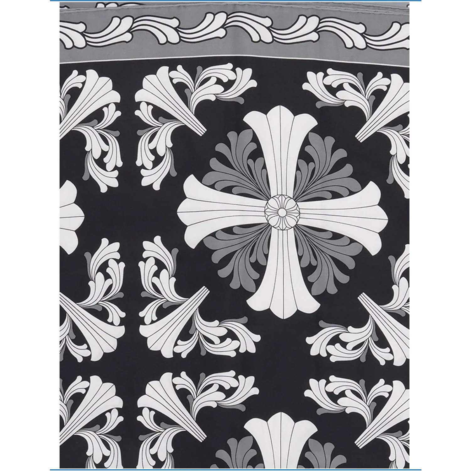 Chrome Hearts 'Black and Grey' Floral Scarf - Image 2