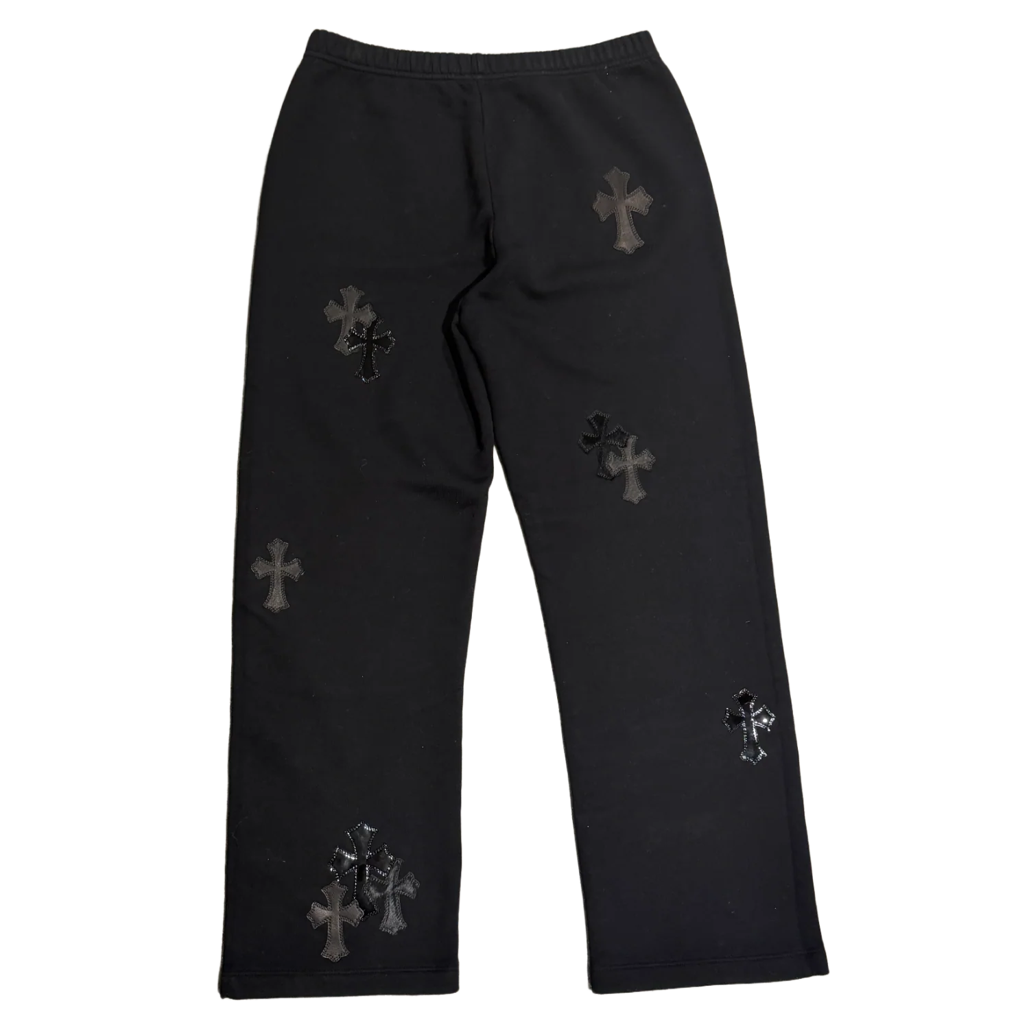 Chrome Hearts 'Black Cross Patches' Black Sweatpants - Image 2