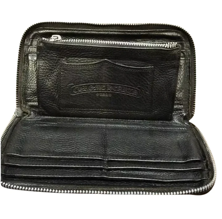 Chrome Hearts Black Fleur Dagger Zip Wallet - Image 2