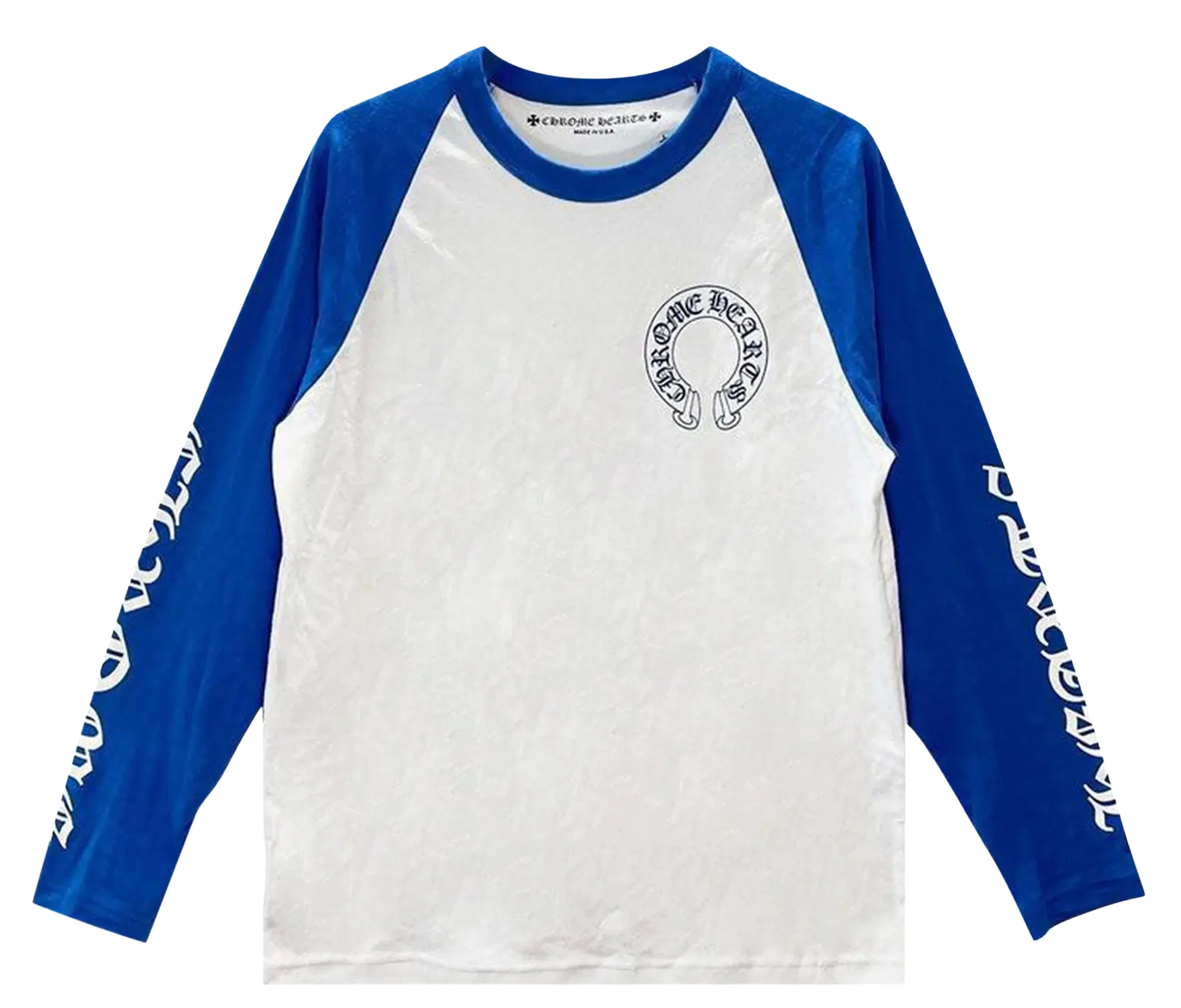 Chrome Hearts 'Blue Horseshoe' Baseball Shirt