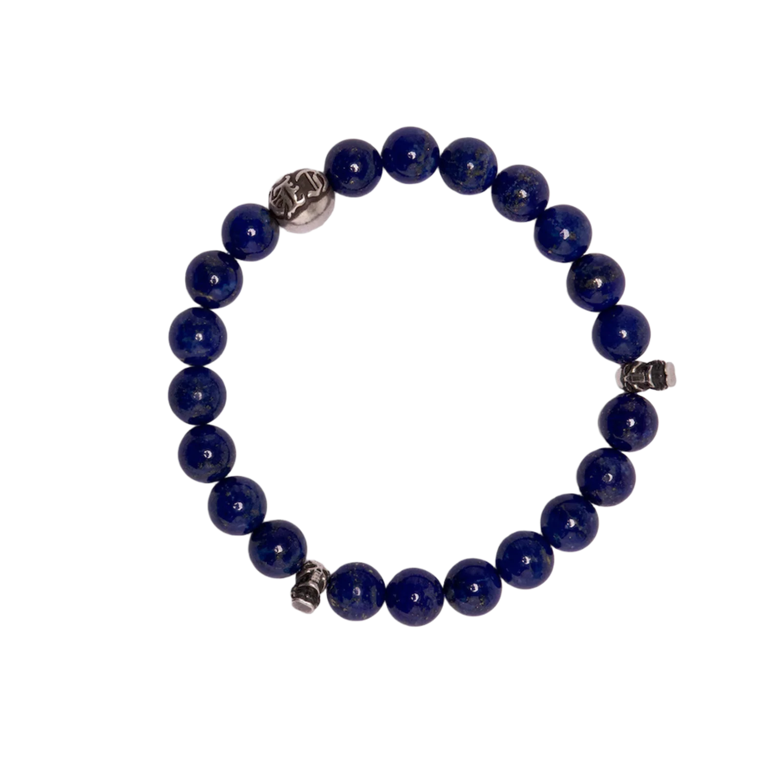 Chrome Hearts 'CH Skull Ball' Blue Beaded Bracelet - Image 3
