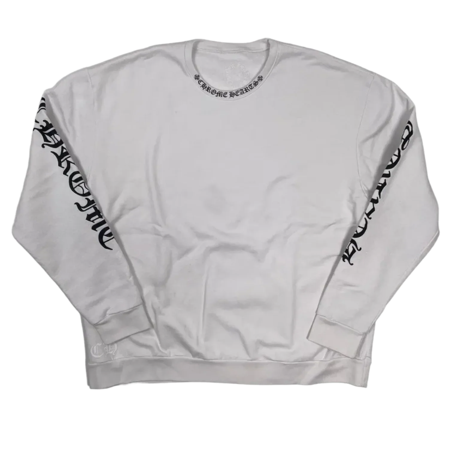 Chrome Hearts 'Collar Logo' White Crewneck