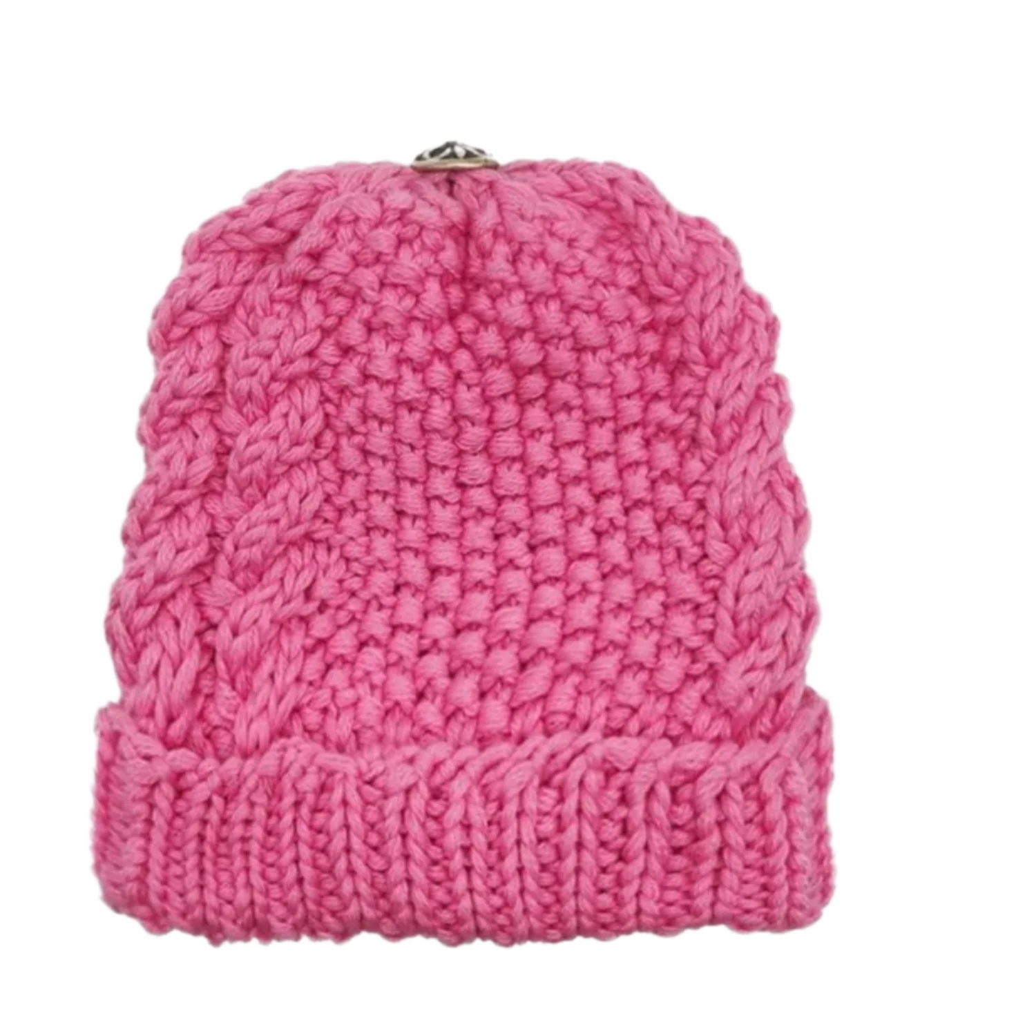 Chrome Hearts 'Cross Patch' Cashmere Pink Kids Beanie - Image 2