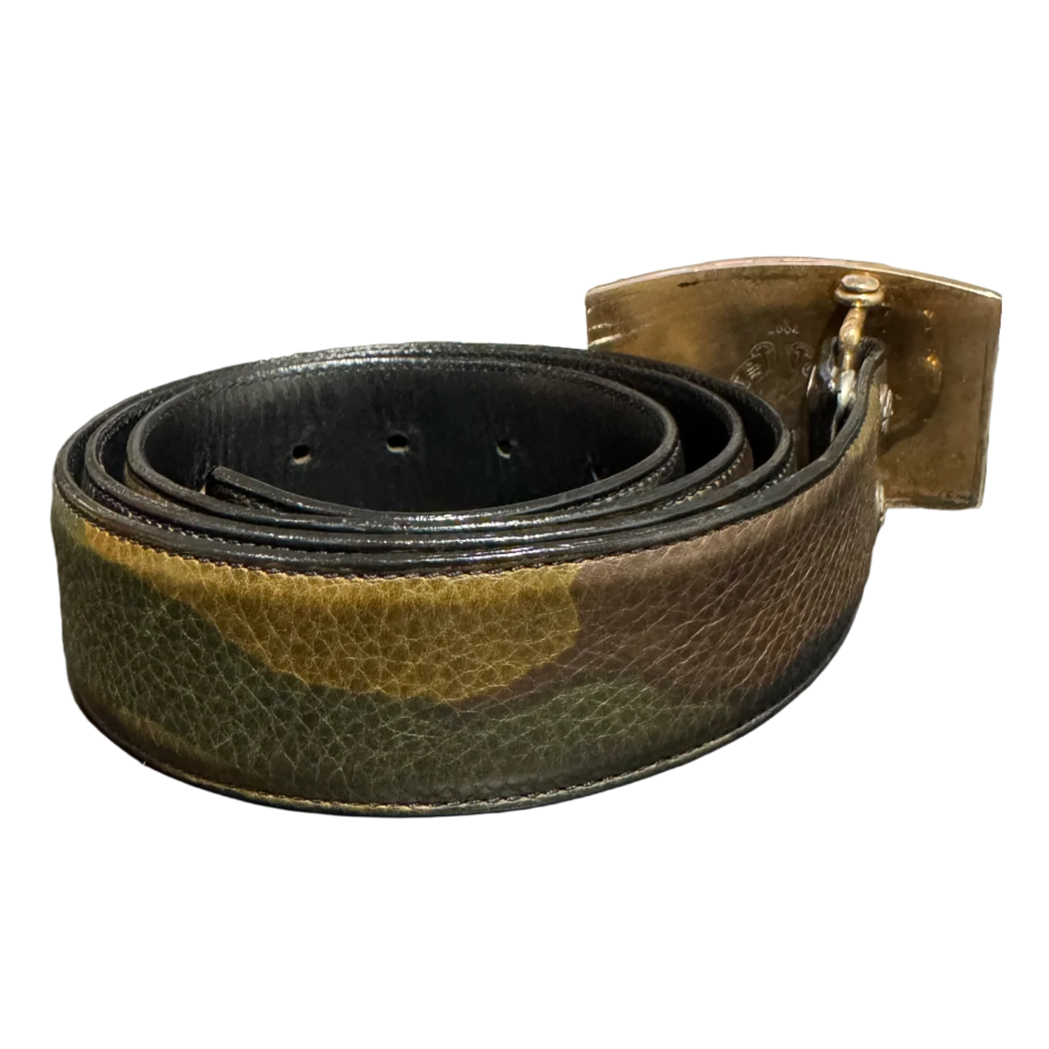 Chrome Hearts 'Fleur De Lis' Bronze Buckle Camo Belt - Image 2