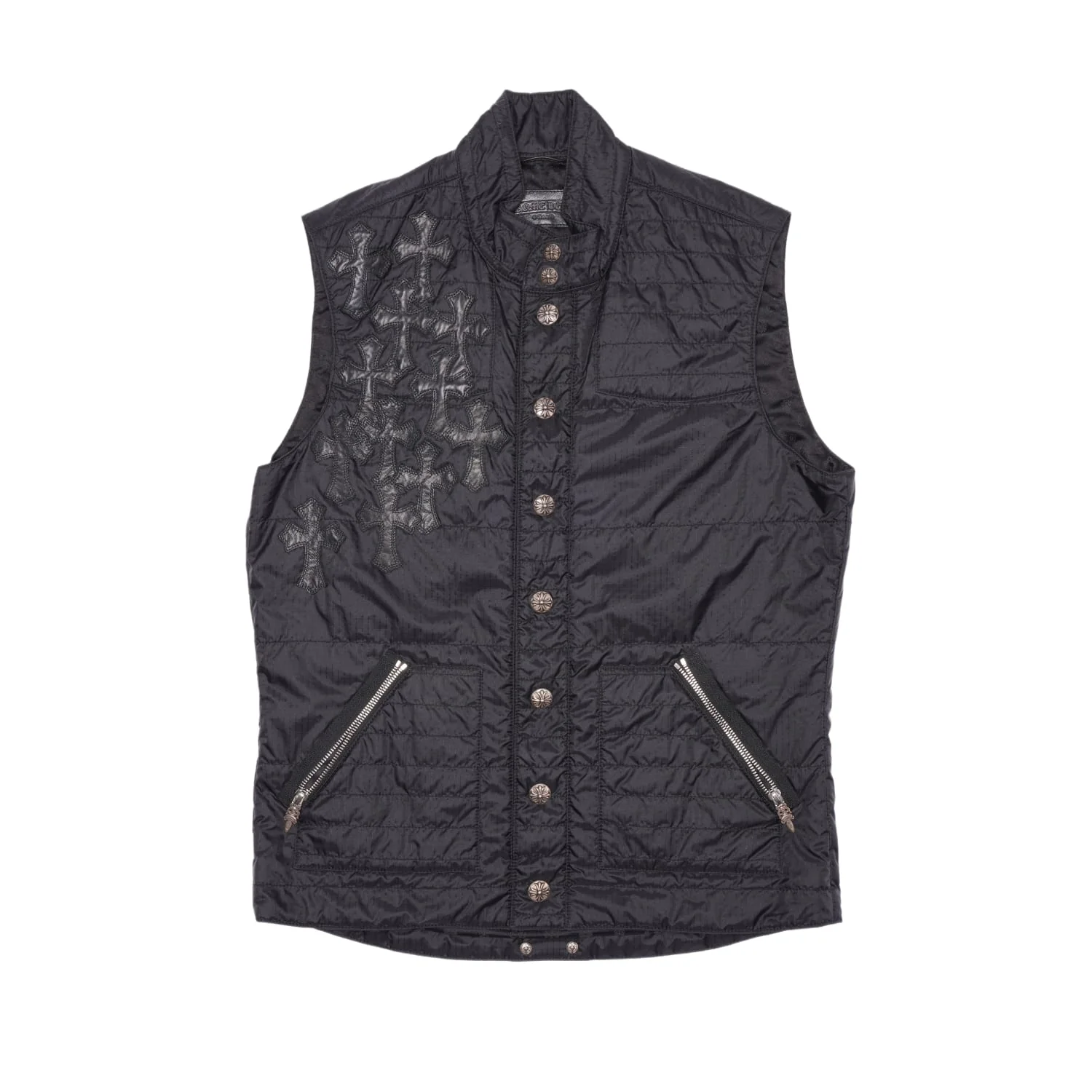 Chrome Hearts 'Flooded Cross Patch' Button Up Nylon Vest - Image 6