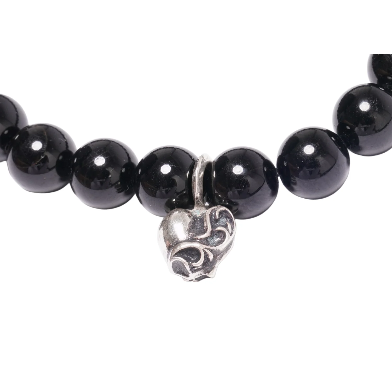 Chrome Hearts 'Floral Heart Pendant' Beaded Bracelet - Image 3