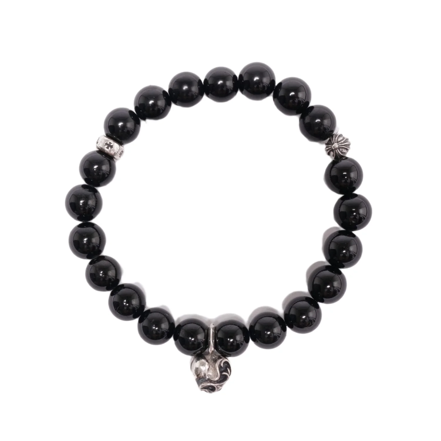 Chrome Hearts 'Floral Heart Pendant' Beaded Bracelet - Image 5