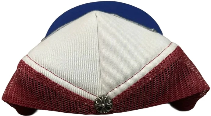 Chrome Hearts FUCK Hollywood Trucker Hat 'Blue/White/Red' - Image 2