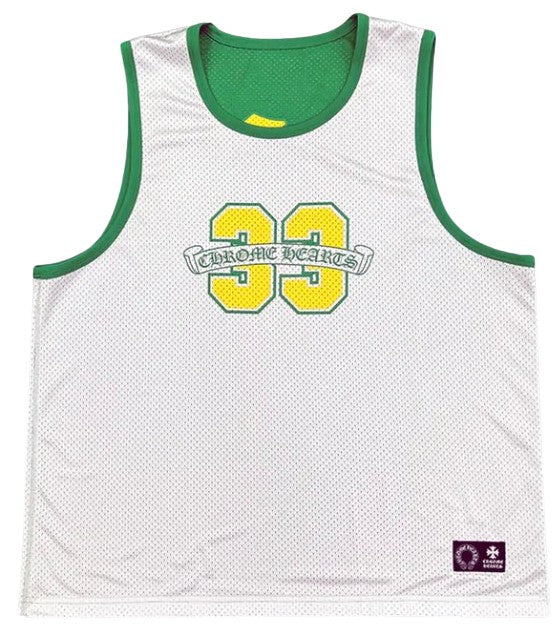 Chrome Hearts Green 'Reversible Mesh' Basketball Jersey - Image 3