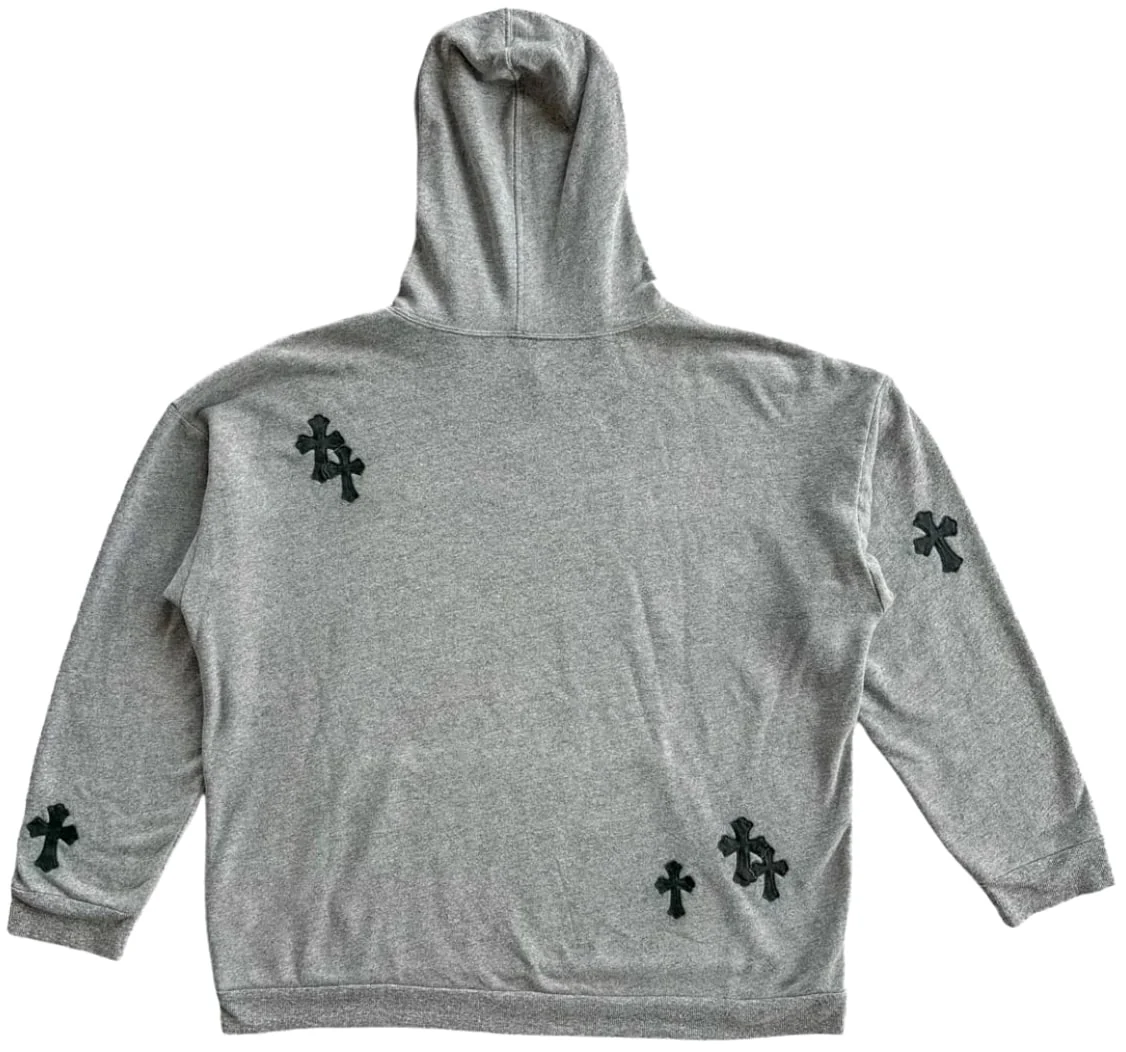 Chrome Hearts 'Grey' Black Cross Patch Hoodie - Image 2