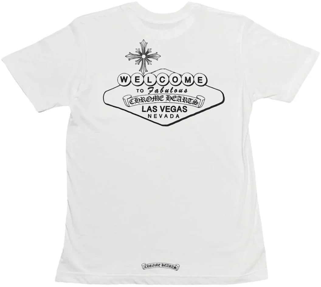 Chrome Hearts 'B&W Welcome Las Vegas' White Pocket Tee - Image 2