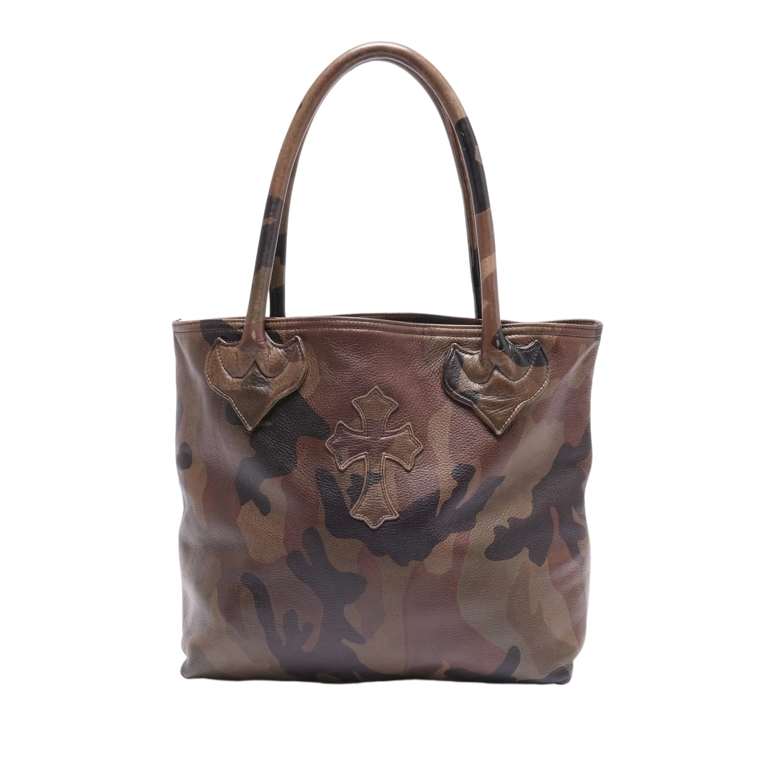 Chrome Hearts 'Leather Cross Patch' Camo Tote Bag