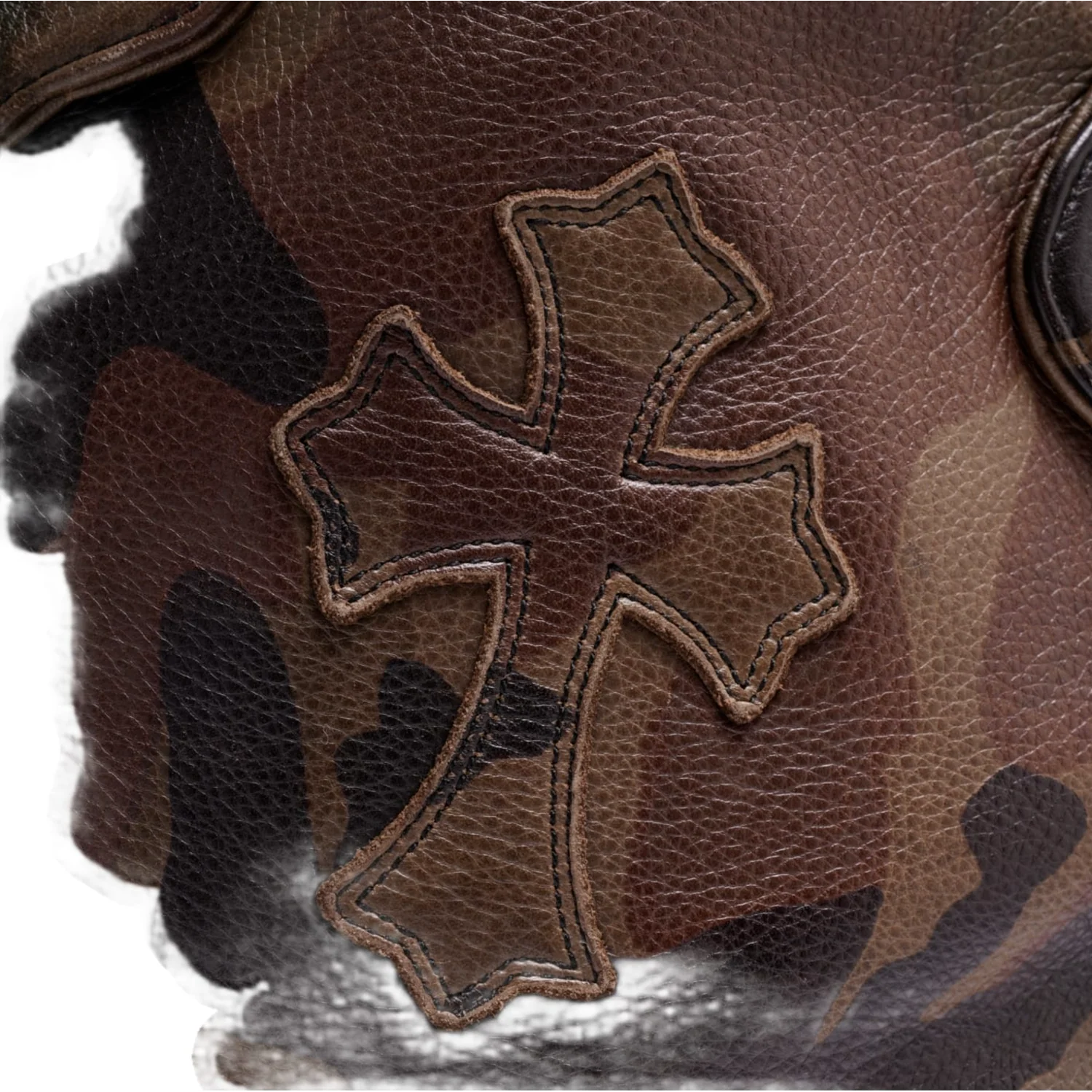 Chrome Hearts 'Leather Cross Patch' Camo Tote Bag - Image 3