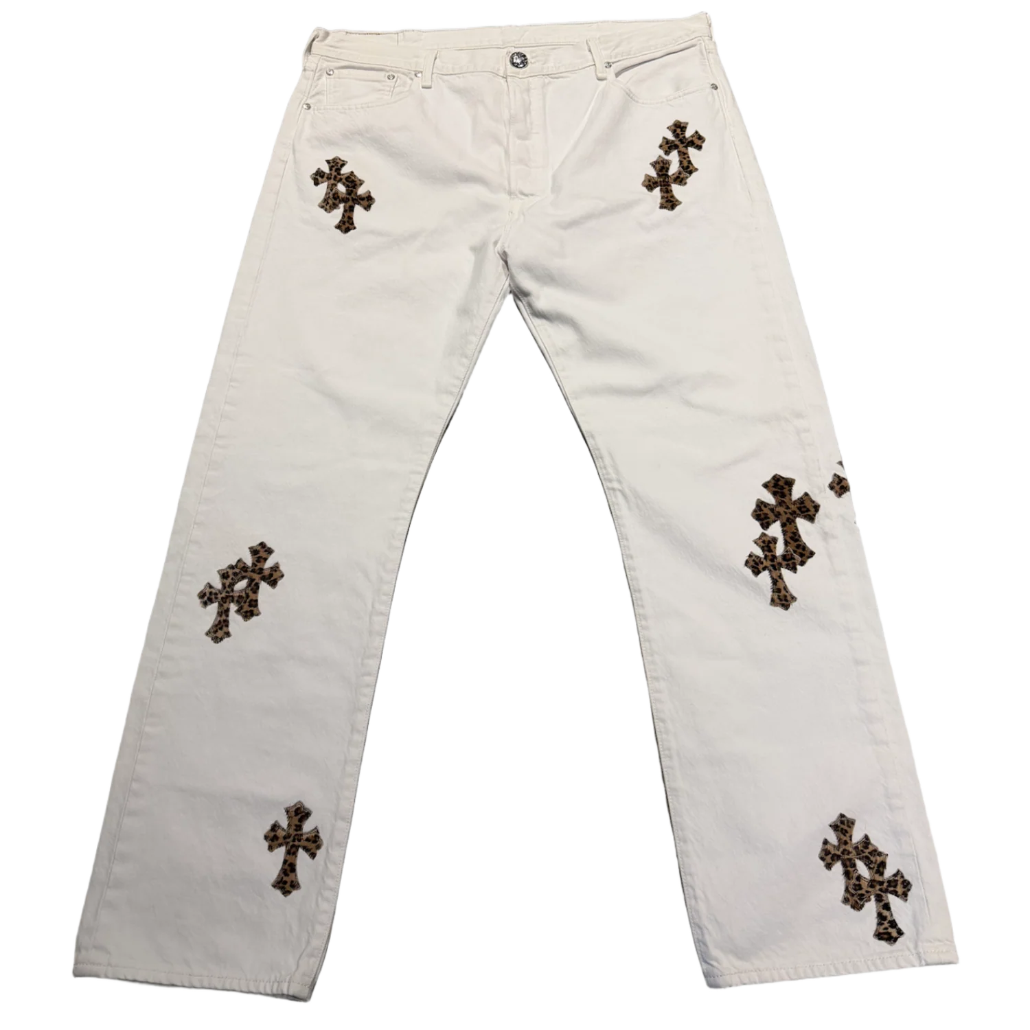Chrome Hearts Levi's 501 'Leopard Cross Patch' Patch Jeans