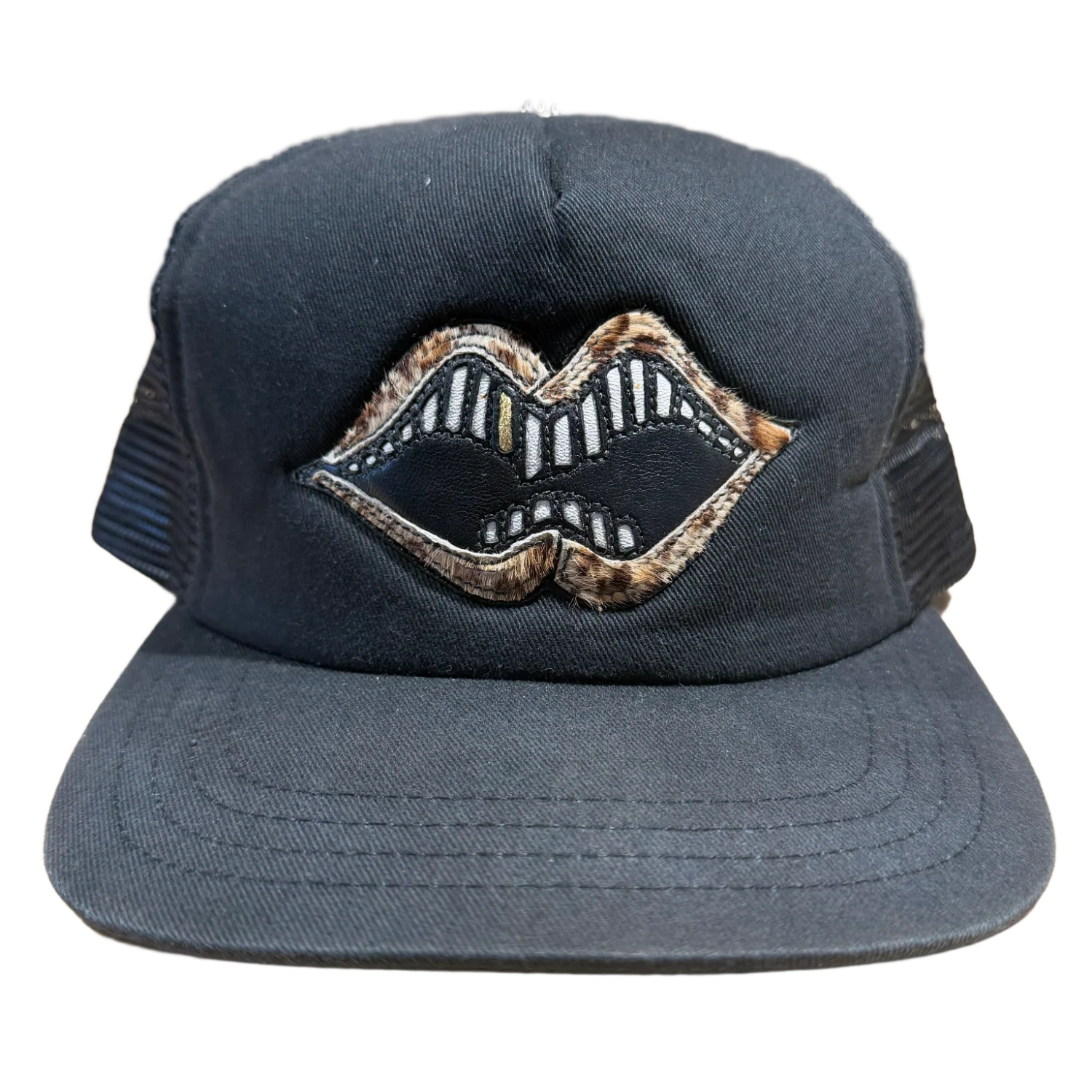 Chrome Hearts Matty Boy 'Cheetah Fur Chomper' Leather Patch Hat
