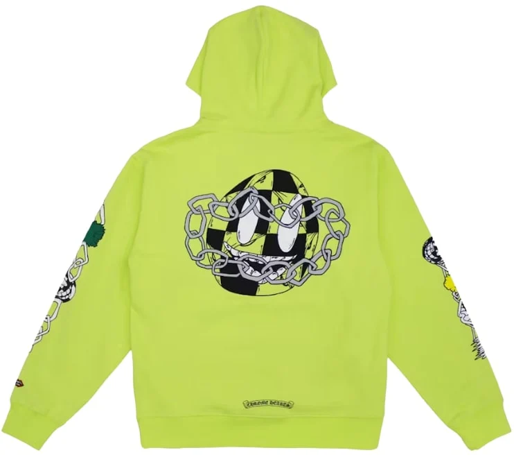 Chrome Hearts Matty Boy 'Link' Lime Hoodie - Image 2