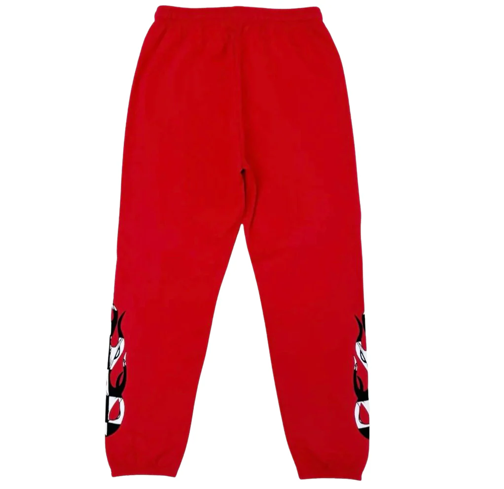 Chrome Hearts Matty Boy Red Flame Sweatpants - Image 2