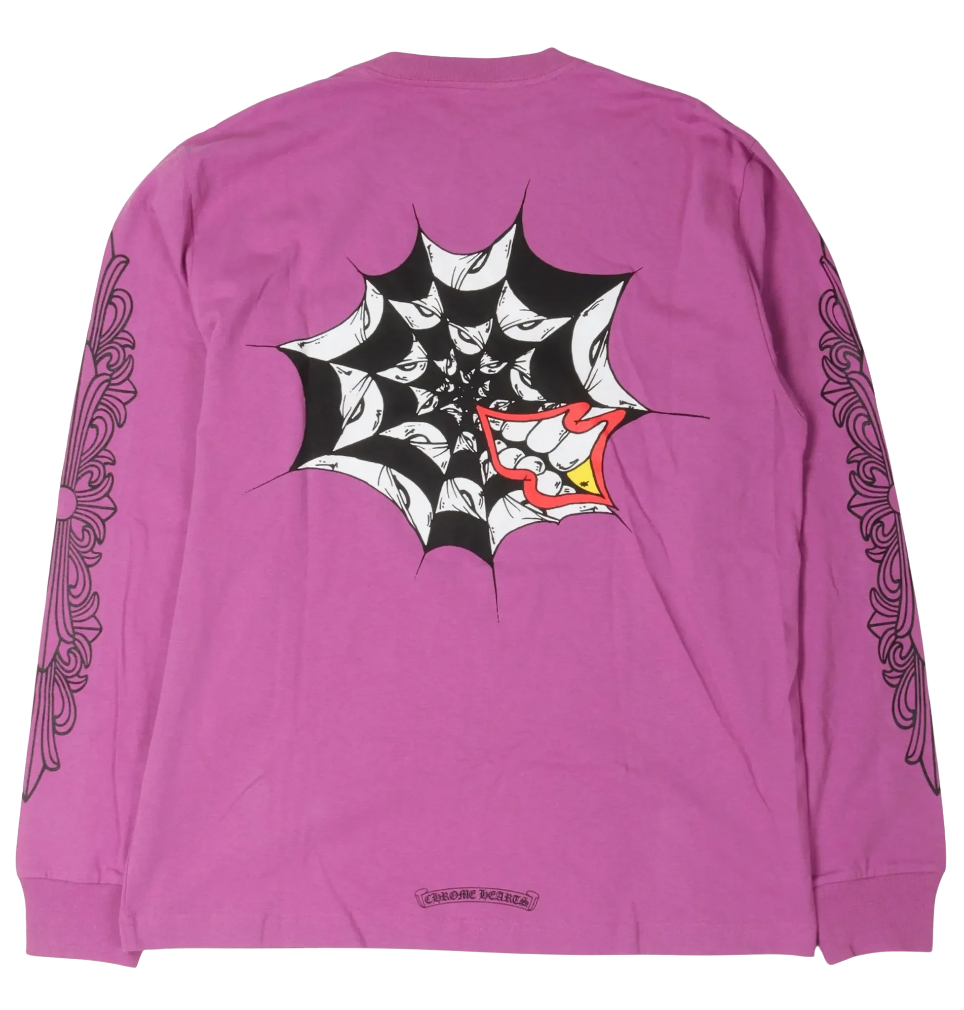 Chrome Hearts Matty Boy 'Spiderweb' Purple Longsleeve Tee - Image 2