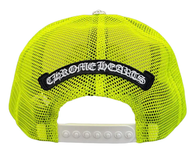 Chrome Hearts 'Neon Green' Cemetery Trucker Hat - Image 2